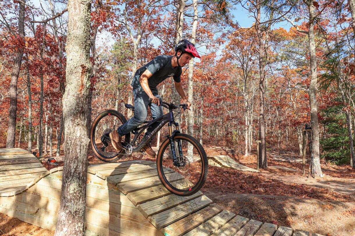 Wooden bike feature at Oak Ridge Fun Track